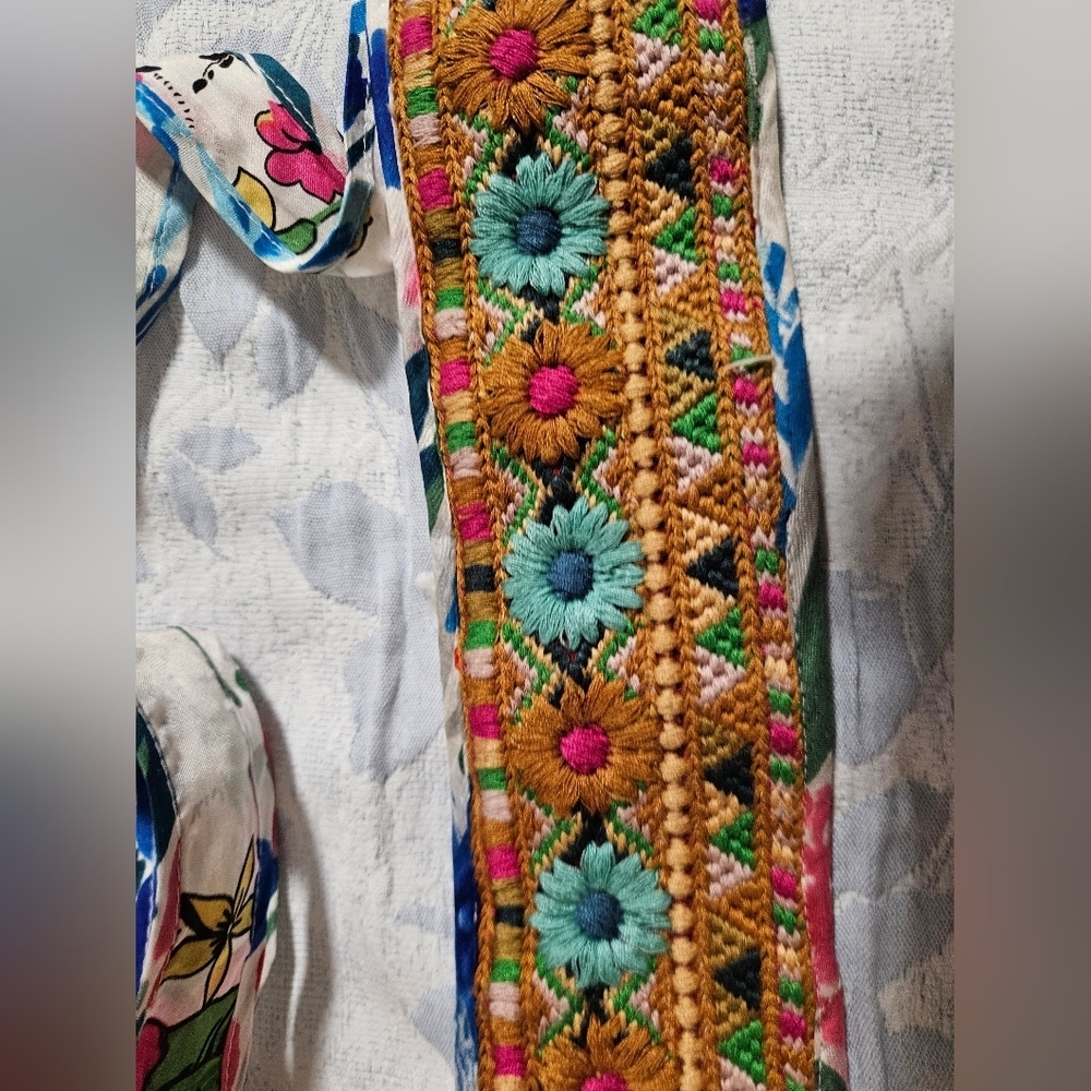 Johnny Was Floral Embroidered Wrap Belt - Picture 2 of 4